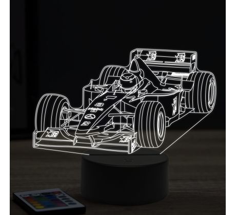 Beling 3D lampa, Formula Mika Häkkinen Mercedes ,7 farebná, FF7