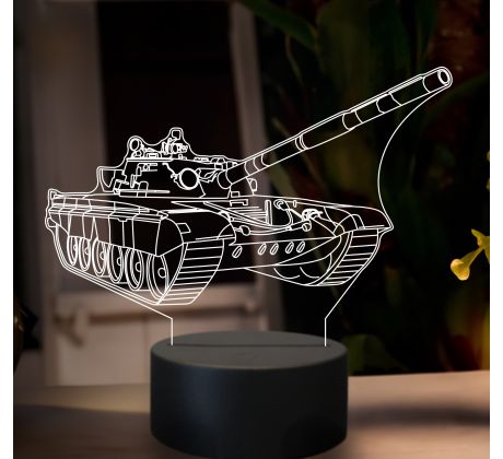 Beling 3D lampa,Tank T72, 7 farebná GF14