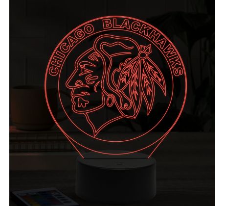 Beling 3D lampa,Chicago Blackhawks, 16 farebná 9QQA5A