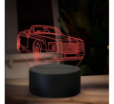 Beling 3D lampa,rolls royce boat tail, 16 barevná ME3