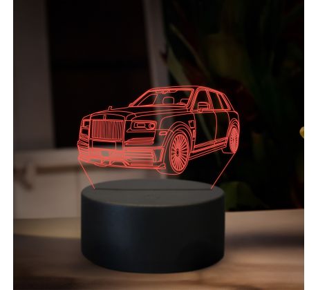 Beling 3D lampa,rolls royce cullinan mansory, 16 barevná ME1