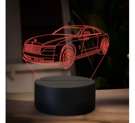 Beling 3D lampa,rolls royce ghost, 16 barevná ME4