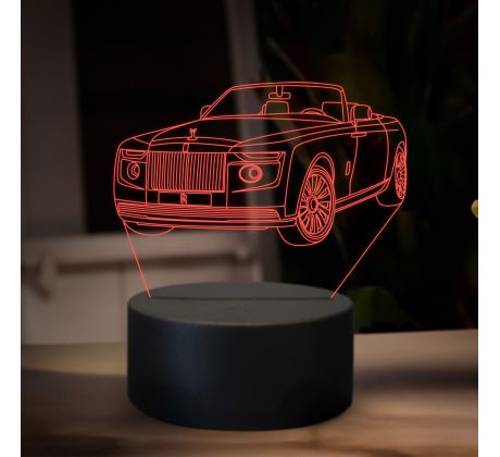Beling 3D lampa,rolls royce phantom drophead, 16 barevná ME7