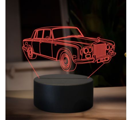 Beling 3D lampa,rolls royce phantom silver shadow, 16 barevná ME8