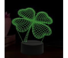 Beling 3D lampa, Čtyřlístek, 16 barevná, AA02