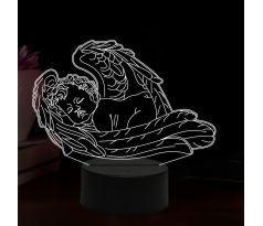 Beling 3D lampa, Spící anděl dítě, 16 barevná,AA07