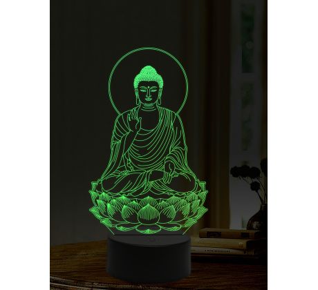 Beling 3D lampa, Buddhův lotos, 16 barevná, AA09
