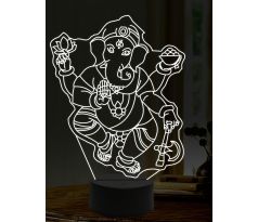 -Beling 3D lampa, Ganéša, 16 farebná,AA10