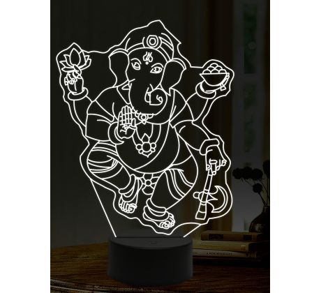 Beling 3D lampa, Ganéše, 16 barevná, AA10