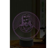 Beling 3D lampa, Ježíšova tvář, 16 barevná, AA14