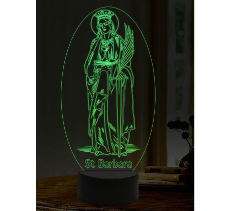 Beling 3D lampa, Svatá Barbara, 16 barevná, AA19