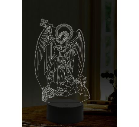 Beling 3D lampa, Archanděl Michael 3, 16 barevná, AA22