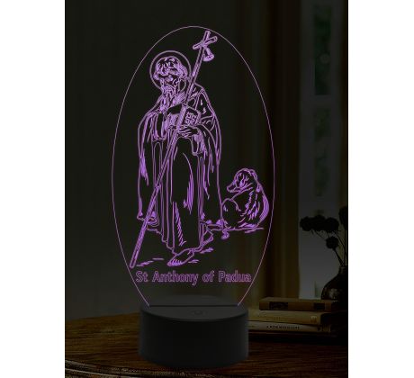 Beling 3D lampa, Svatý Anton, 16 barevná, AA24