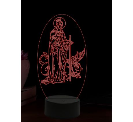 Beling 3D lampa, Svatá Markéta z Antiochie, 16 barevná, AA28