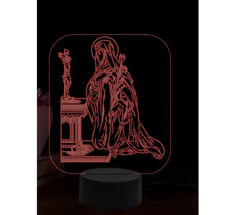 Beling 3D lampa, Svatá Margita Uherská, 16 barevná, AA29