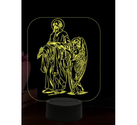 Beling 3D lampa, Svatý Matouš a anděl, 16 barevná,AA33
