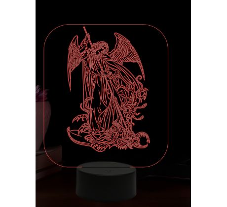 Beling 3D lampa, Archanděl Michael 2, 16 barevná, AA39