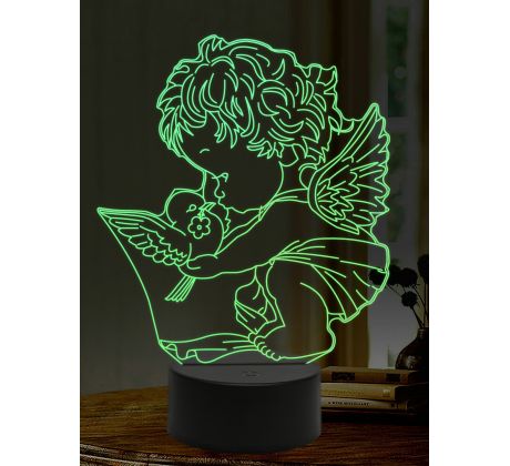 Beling 3D lampa, Anděl 3, 16 barevná,AA43