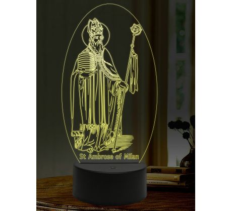 Beling 3D lampa, Svatý Ambrož, 16 barevná,AA47