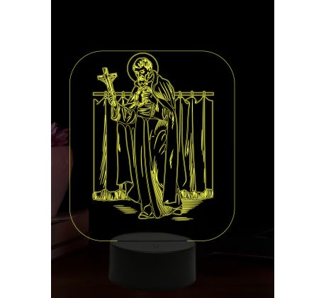 Beling 3D lampa, Svatý Peter Claver, 16 barevná, AA52