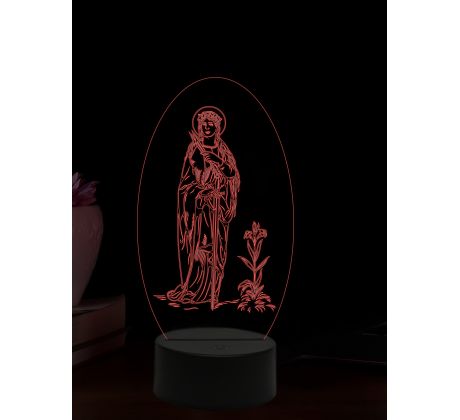 Beling 3D lampa, Svatá Filoména, 16 barevná, AA53