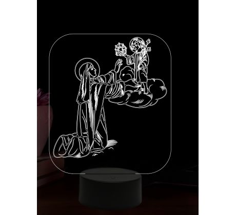Beling 3D lampa, Svatá Růžena Limská, 16 barevná, AA60