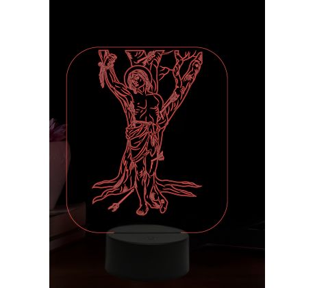 Beling 3D lampa, Svatý Sebastián, 16 barevná, AA63