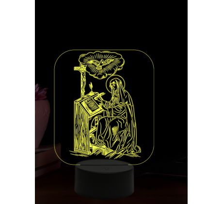 Beling 3D lampa, Svätá Hyldegarda, 16 barevná,AA78