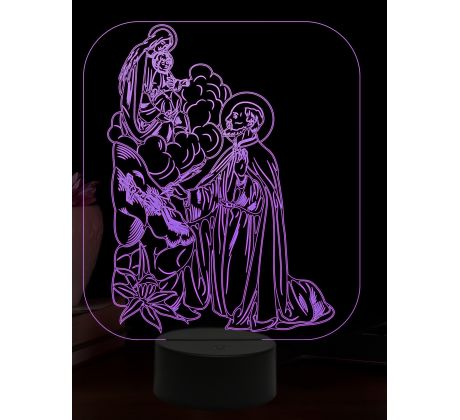 Beling 3D lampa, Svatý Ignác, 16 barevná, AA80