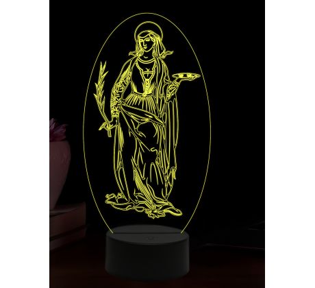 Beling 3D lampa, Svatá Lucie, 16 barevná, AA88