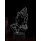 Beling 3D lampa, Modlící ruce, 16 barevná, AA89