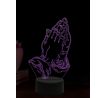 Beling 3D lampa, Modlící ruce, 16 barevná, AA89