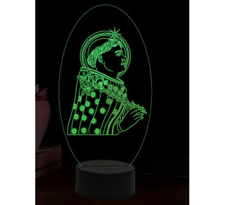 Beling 3D lampa, Svatý Dominik, 16 barevná, AA93