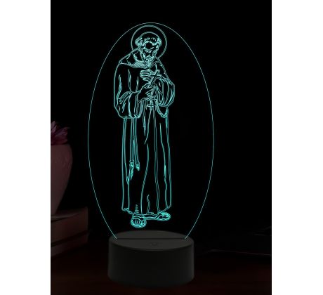 Beling 3D lampa, Svatý František z Assisi, 16 barevná, AA96
