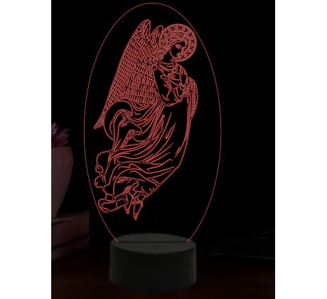 Beling 3D lampa, Archanděl Gabriel, 16 barevná, AA99