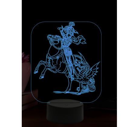 Beling 3D lampa, Svatý Juraj, 16 barevná, AA101