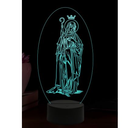 Beling 3D lampa, Svatá Gertruda Veliká, 16 barevná,AA102