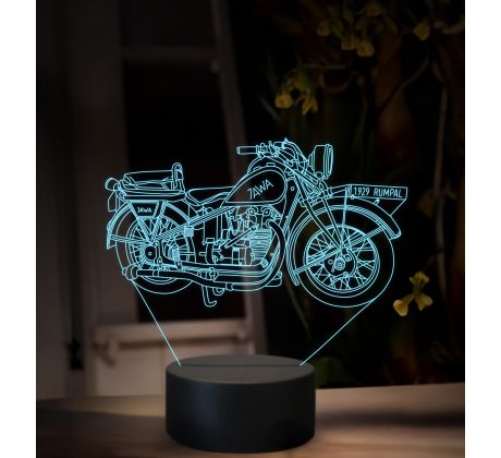 Beling 3D lampa, Jawa 500 OHV Rumpál, 16 barevná ZZ86