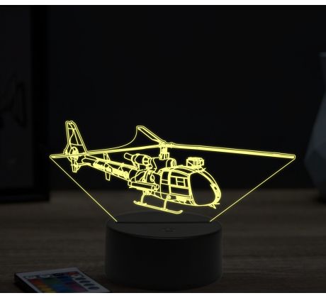 Beling 3D lampa, Aerospatiale Gazelle, 16 barevná, LV04
