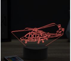 Beling 3D lampa, Agusta Westland AW169 helicopter, 16 barevná, LV08