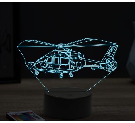 Beling 3D lampa, Airbus H160 helicopter, 16 barevná, LV10
