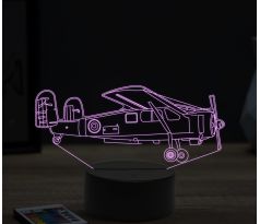 Beling 3D lampa, Airplane Max Holste MH 1521, 16 barevná, LV12