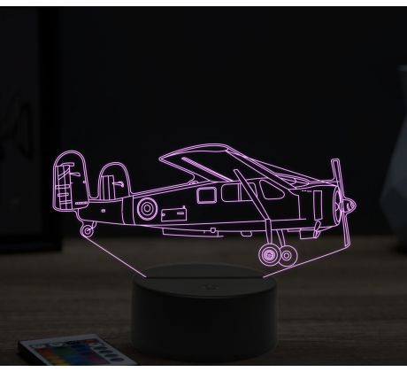 Beling 3D lampa, Airplane Max Holste MH 1521, 16 barevná, LV12