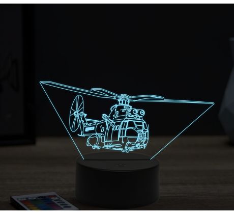 Beling 3D lampa, Army helicopter Puma, 16 barevná, LV17
