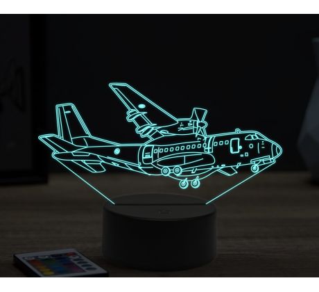 Beling 3D lampa, Casa CN 235 airplane, 16 barevná, LV27