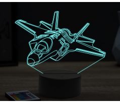 Beling 3D lampa, F35 jet aircraft, 16 barevná, LV41