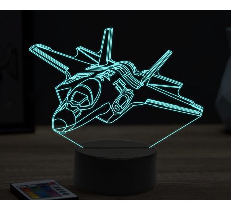 Beling 3D lampa, F35 jet aircraft, 16 barevná, LV41