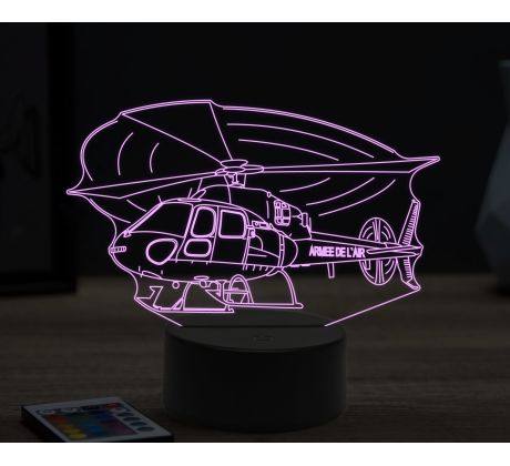 Beling 3D lampa, Helicopter armee, 16 barevná, LV47