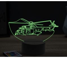 Beling 3D lampa, Helicopter SA 330 Puma, 16 barevná, LV49