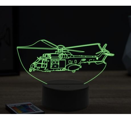 Beling 3D lampa, Helicopter SA 330 Puma, 16 barevná, LV49